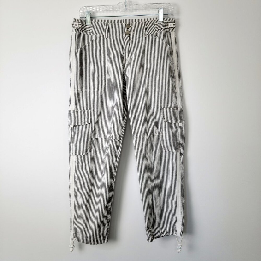 Sanctuary x Anthropologie Striped Cropped Cargo Pants Coastal